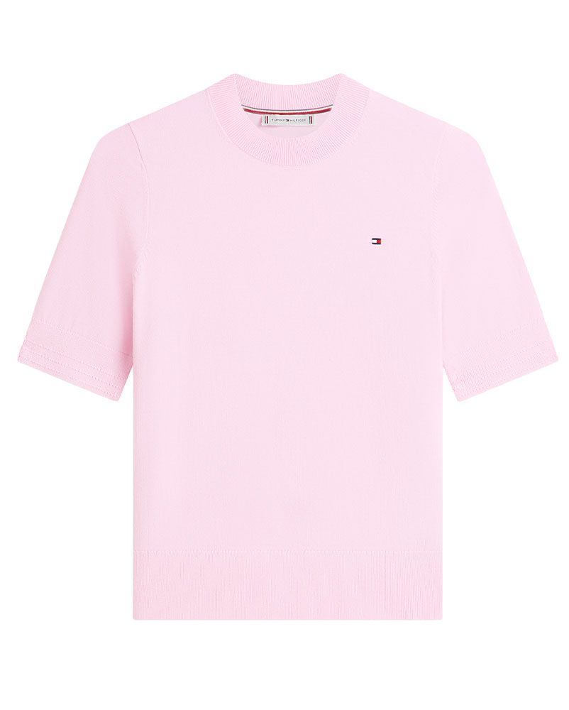 TOMMY HILFIGER Feinstrick-Pullover mit kurzen Ärmeln