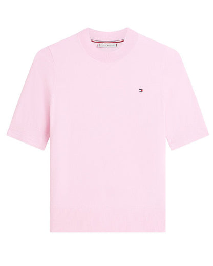 TOMMY HILFIGER Feinstrick-Pullover mit kurzen Ärmeln