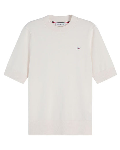 TOMMY HILFIGER Feinstrick-Pullover mit kurzen Ärmeln