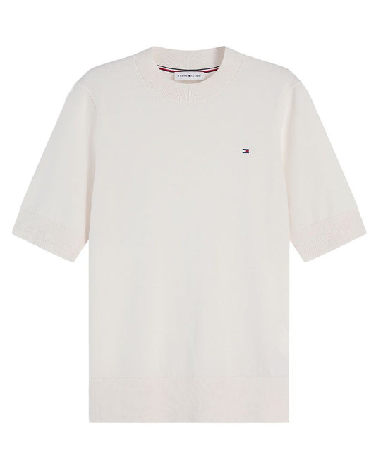 TOMMY HILFIGER Feinstrick-Pullover mit kurzen Ärmeln