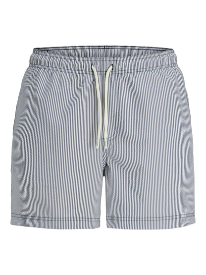 JACK & JONES Gestreifte Badeshorts mit Kordelzug