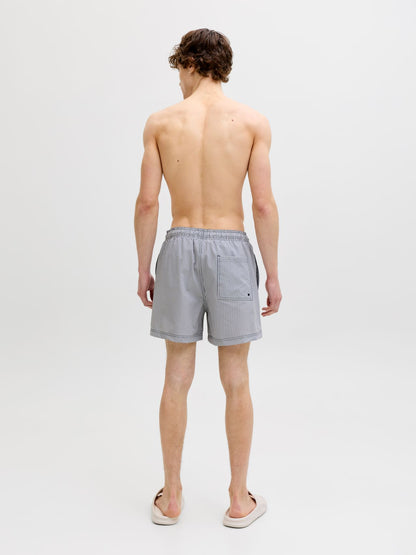 JACK & JONES Gestreifte Badeshorts mit Kordelzug