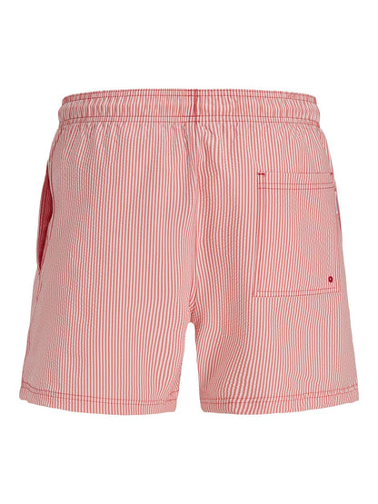 JACK & JONES Gestreifte Badeshorts mit Kordelzug