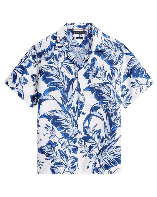 TOMMY HILFIGER Kurzarm-Leinenhemd mit Blumenmuster