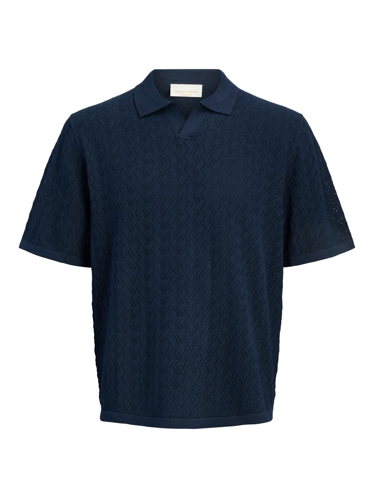 JACK & JONES JORTYLER KNIT SS SPLIT NECK POLO SN L