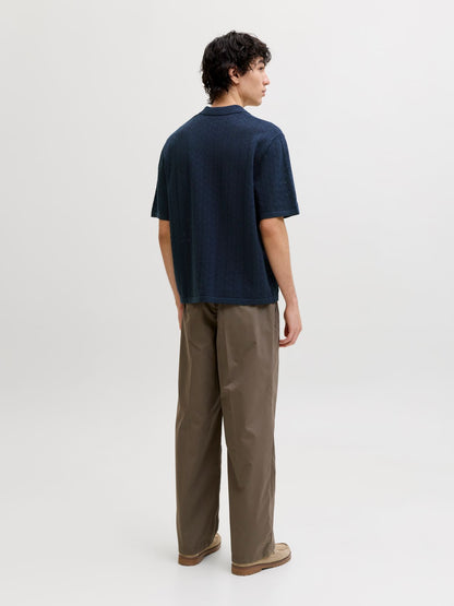 JACK & JONES JORTYLER KNIT SS SPLIT NECK POLO SN