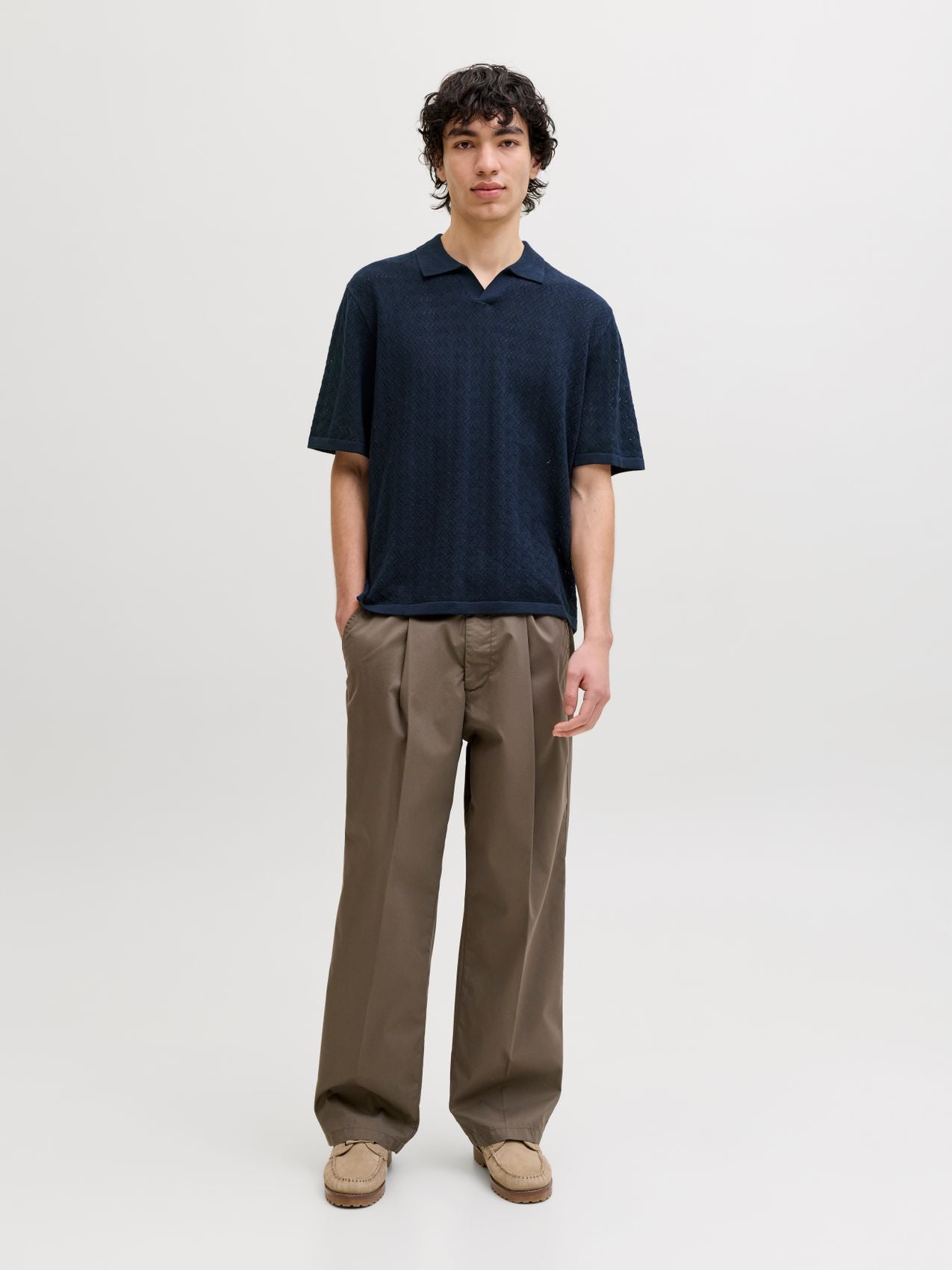 JACK & JONES JORTYLER KNIT SS SPLIT NECK POLO SN