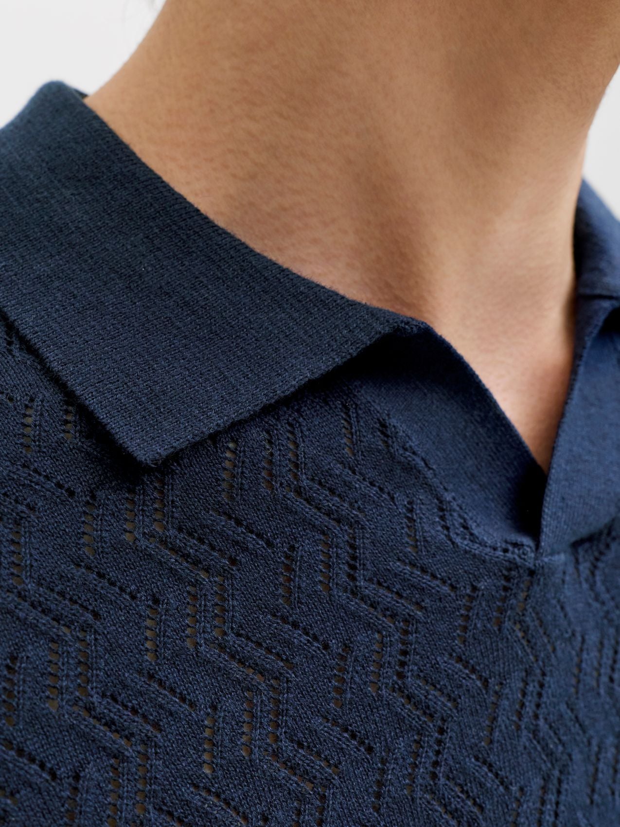 JACK & JONES JORTYLER KNIT SS SPLIT NECK POLO SN