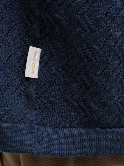 JACK & JONES JORTYLER KNIT SS SPLIT NECK POLO SN