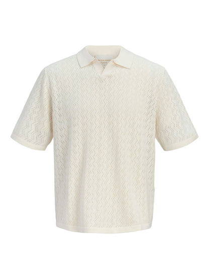 JACK & JONES JORTYLER KNIT SS SPLIT NECK POLO SN
