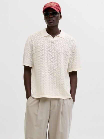 JACK & JONES JORTYLER KNIT SS SPLIT NECK POLO SN