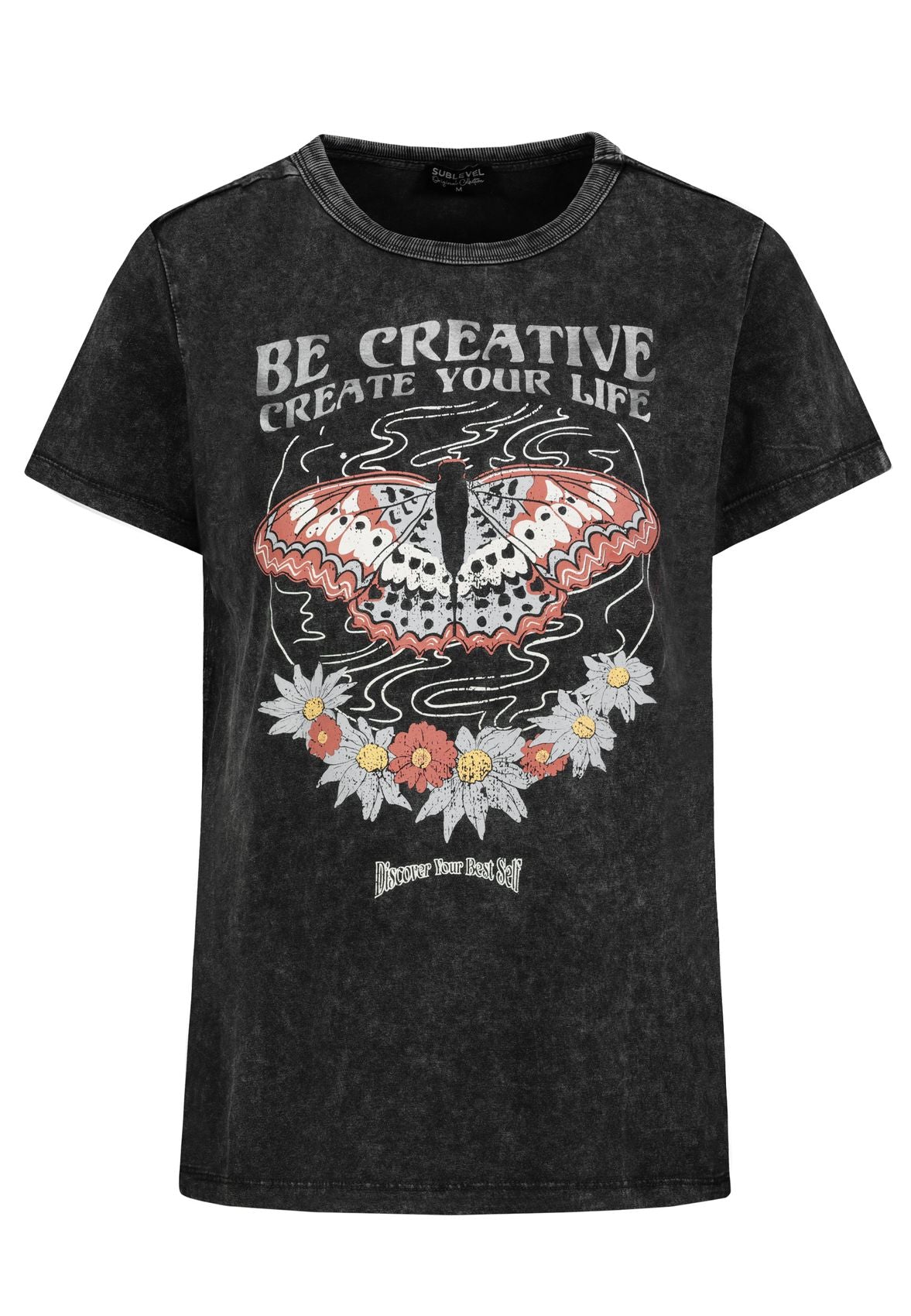 SUBLEVEL Sommerliches T-Shirt mit Motivprint M