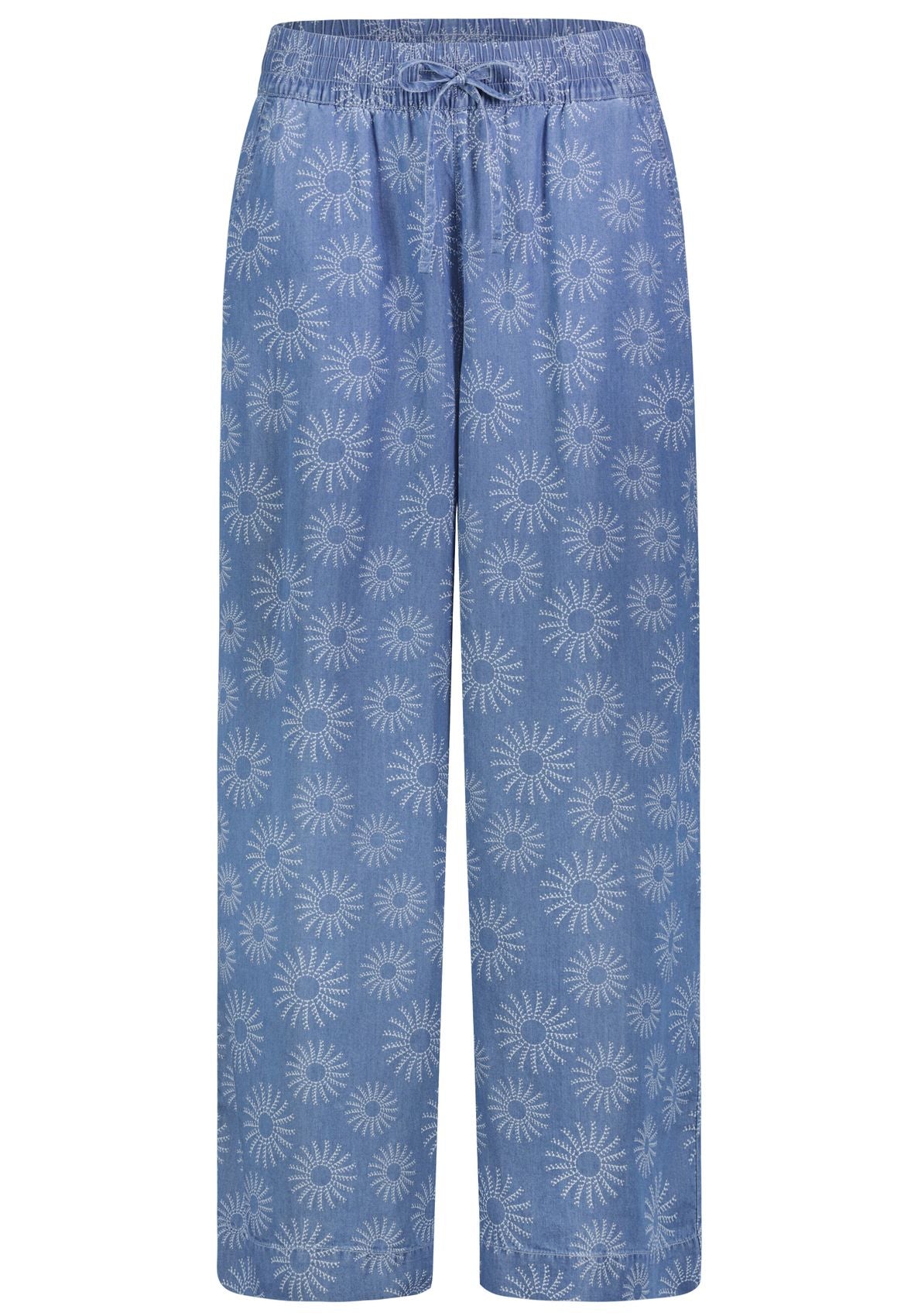 SUBLEVEL Gemusterte Wide-Leg-Hose