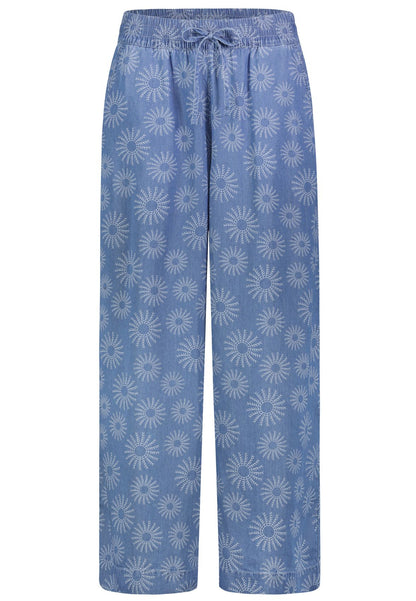 SUBLEVEL Gemusterte Wide-Leg-Hose