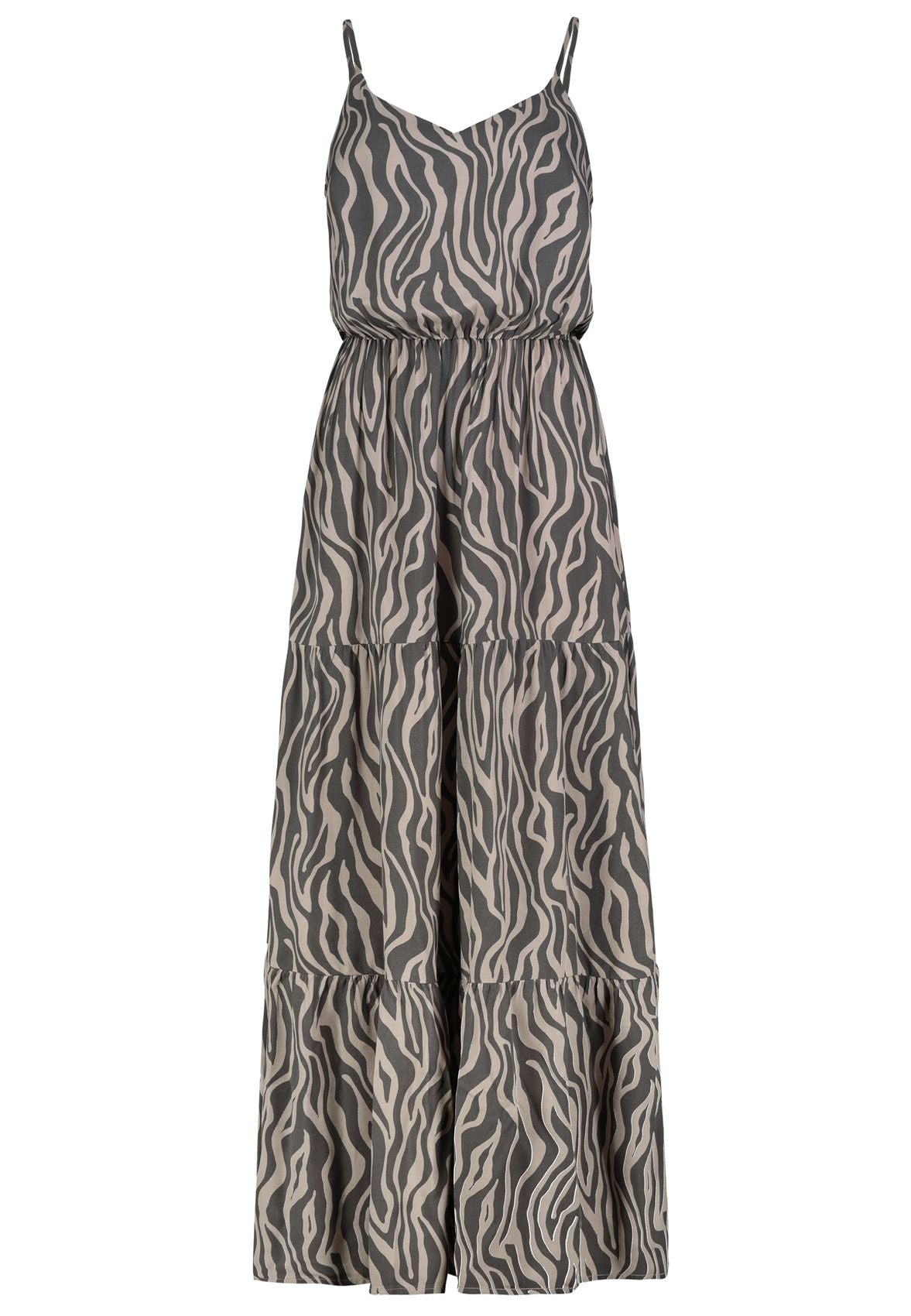 Fließendes Maxikleid mit Animal-Print