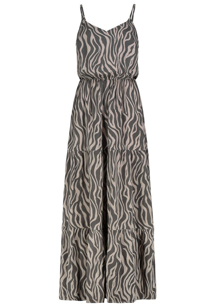 Fließendes Maxikleid mit Animal-Print