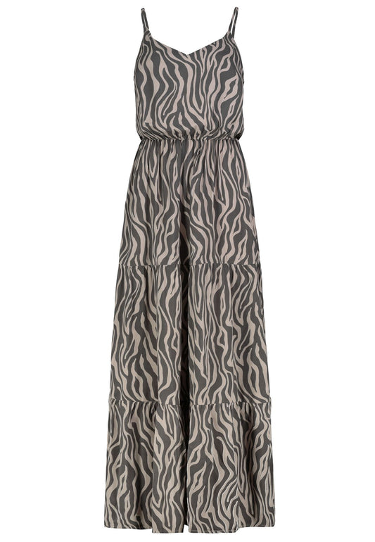 Fließendes Maxikleid mit Animal-Print