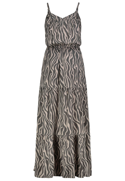 Fließendes Maxikleid mit Animal-Print