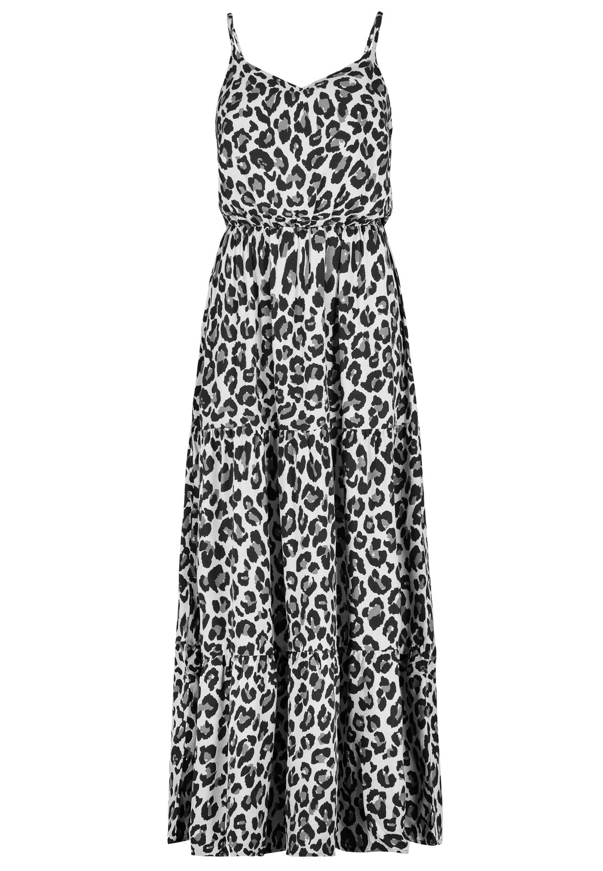 Fließendes Maxikleid mit Animal-Print