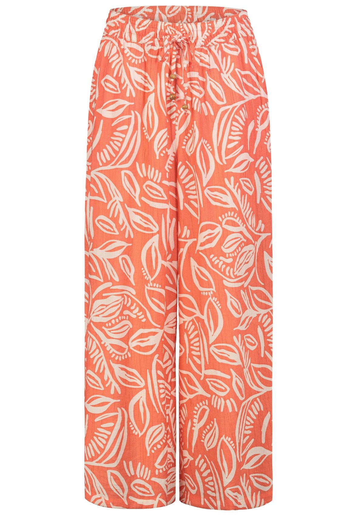SUBLEVEL Damen, Hose Non Denim, leaves: shiny coral-offwhite