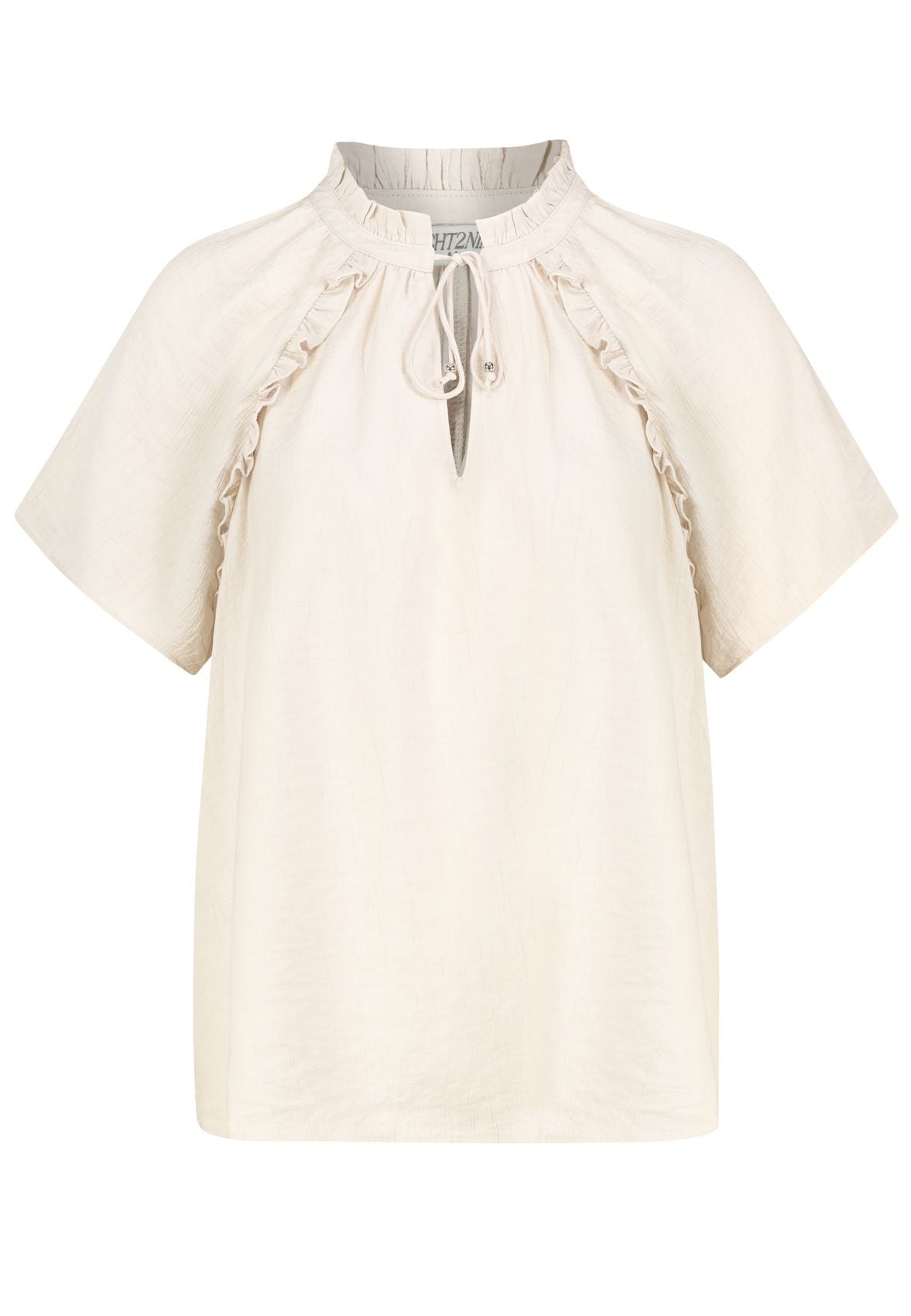 SUBLEVEL Damen, Bluse kurzarm, nude beige