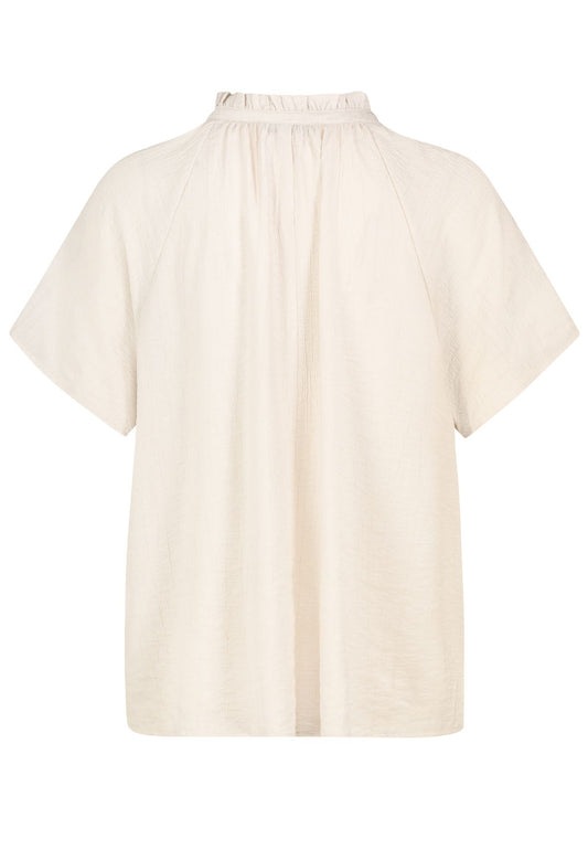 Damen, Bluse kurzarm, nude beige