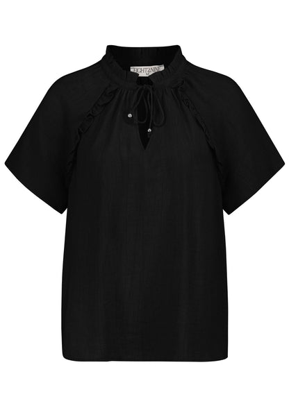 SUBLEVEL Damen, Bluse kurzarm, black M