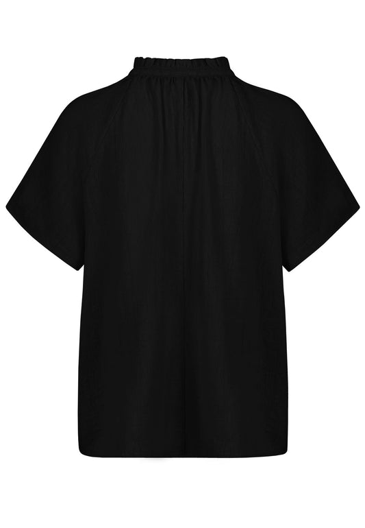 Damen, Bluse kurzarm, black
