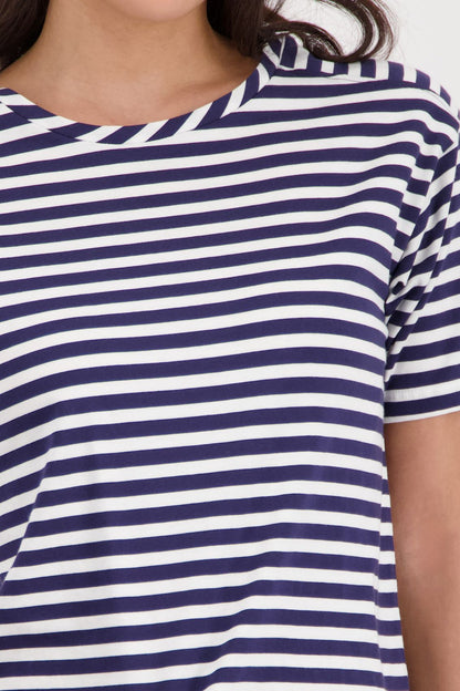 MONARI T-Shirt, marine ringel