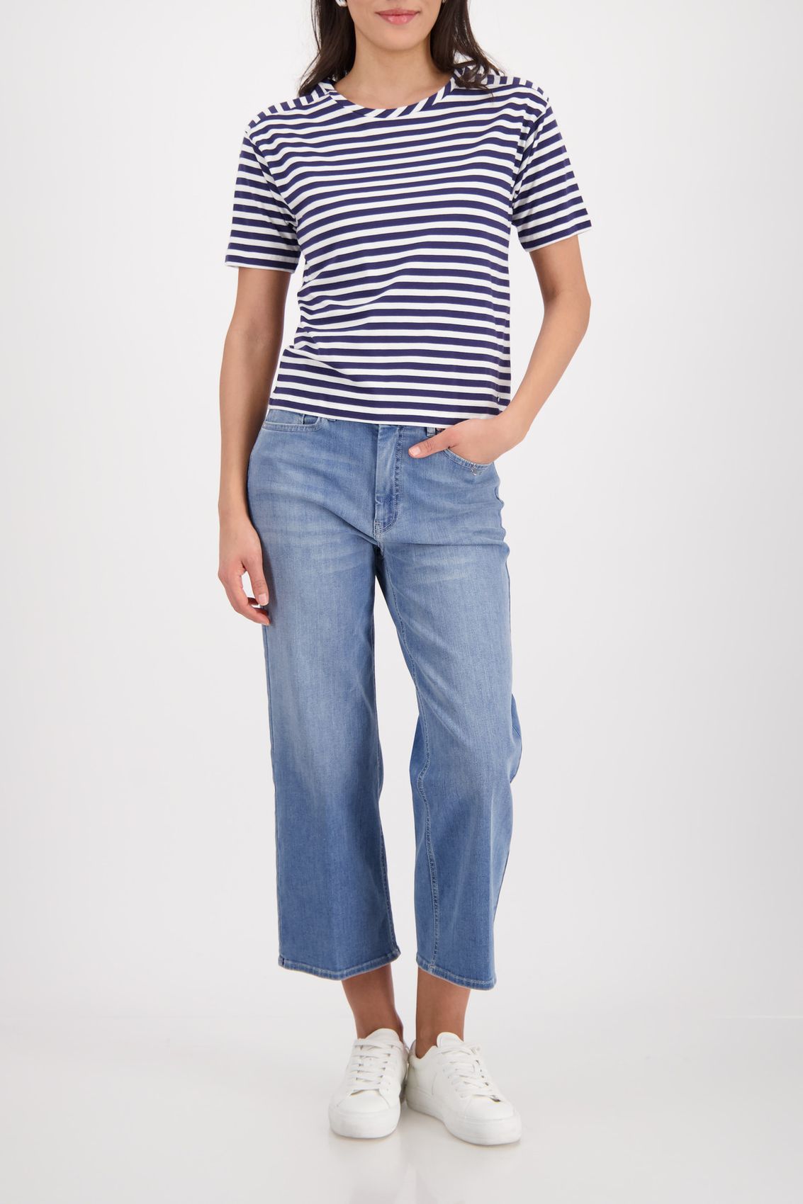 MONARI T-Shirt, marine ringel