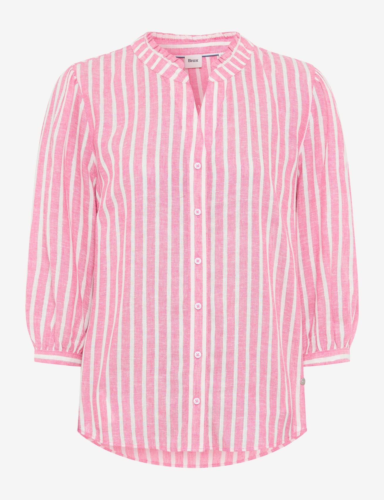 BRAX Leinenmix-Bluse mit Lurex-Stripes "Style Violet"