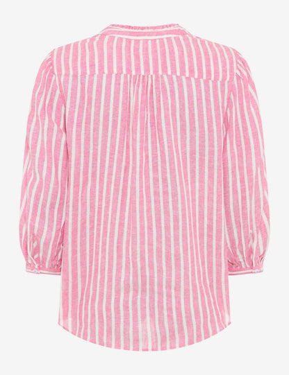 BRAX Leinenmix-Bluse mit Lurex-Stripes "Style Violet"