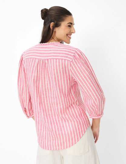 BRAX Leinenmix-Bluse mit Lurex-Stripes "Style Violet"