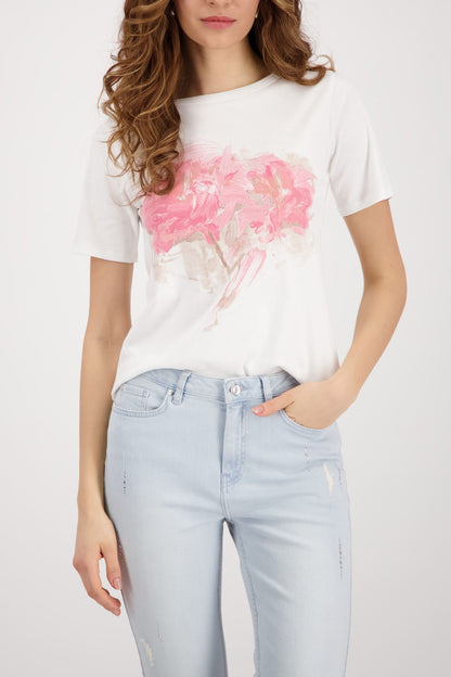 T-Shirt mit verwischter Blume