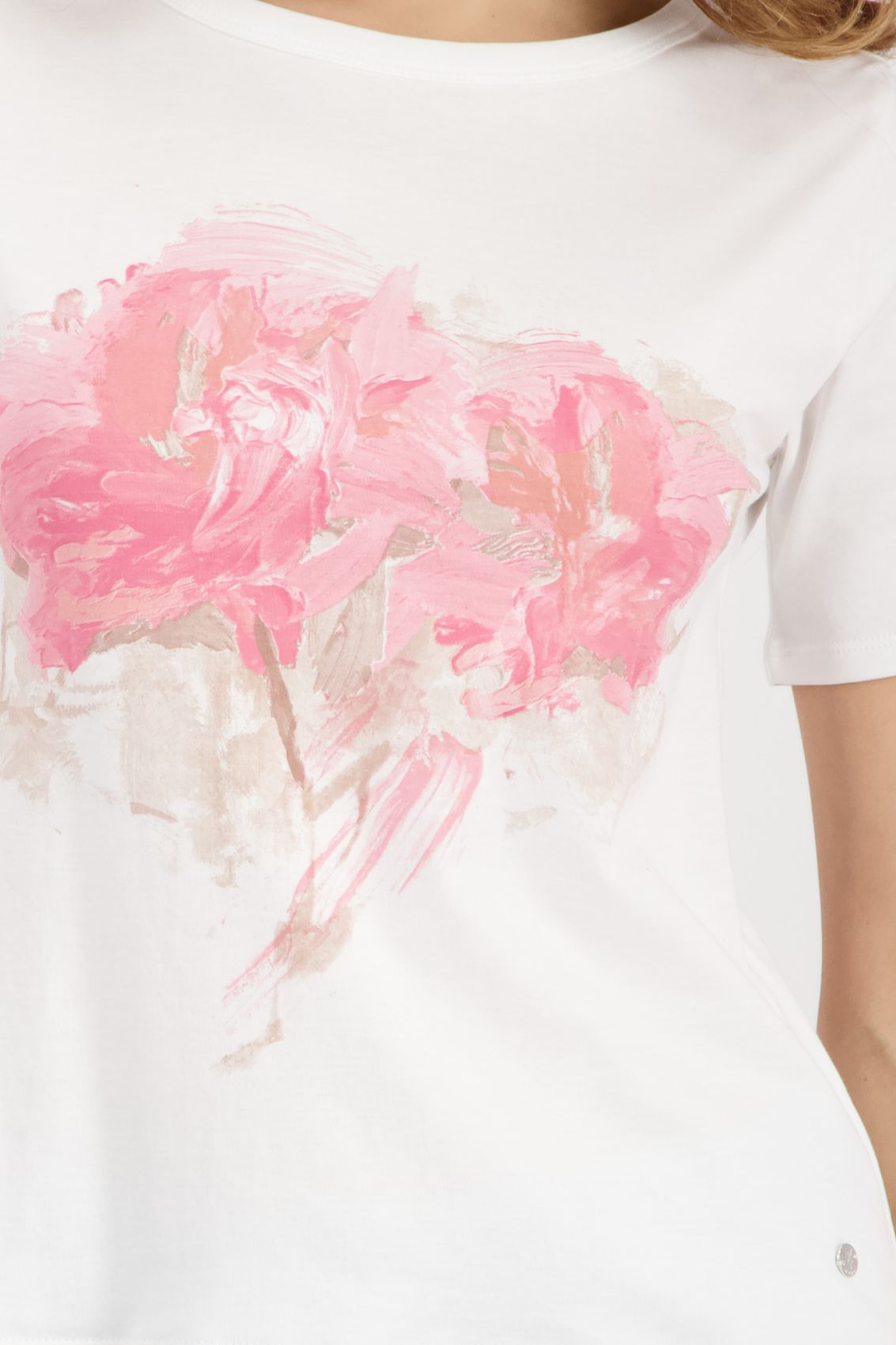 T-Shirt mit verwischter Blume