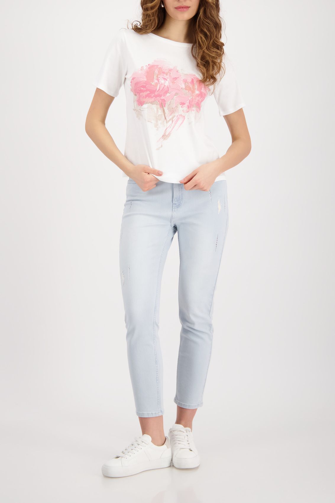 T-Shirt mit verwischter Blume
