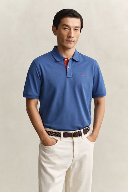 Kontrast Piqué Poloshirt im Regular Fit