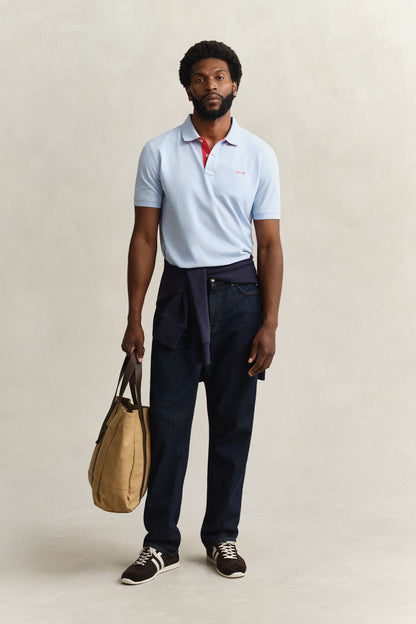 Kontrast Piqué Poloshirt im Regular Fit