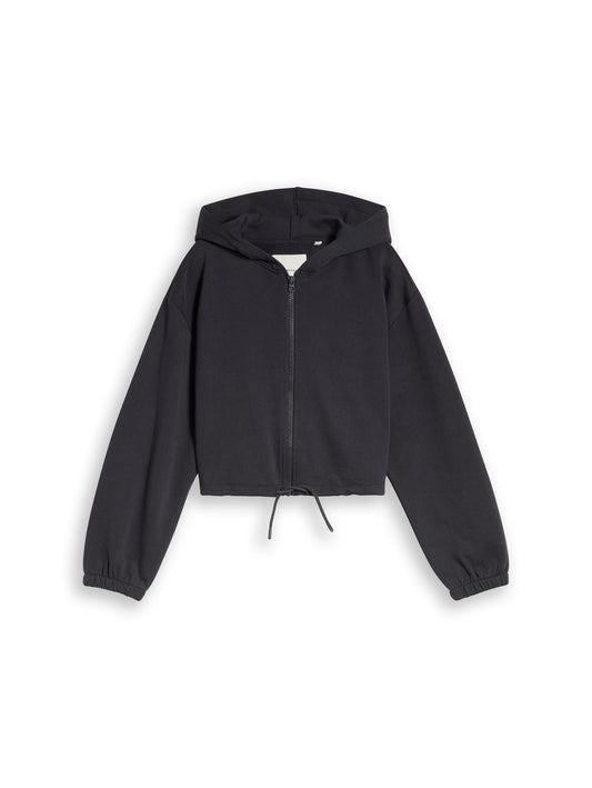 TOM TAILOR Cropped Hoodie Sweatjacke aus Baumwolle
