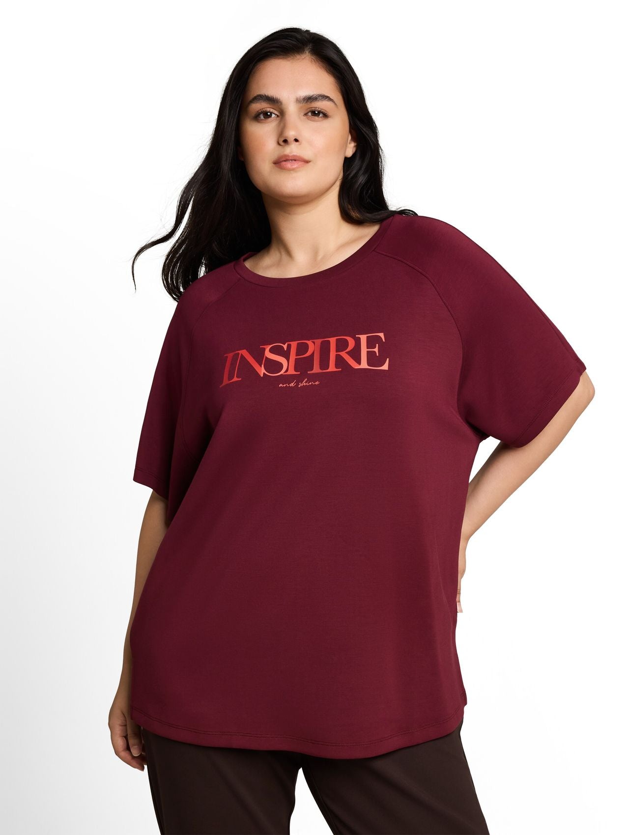 Plus Size - Scuba T-Shirt mit Schriftzug