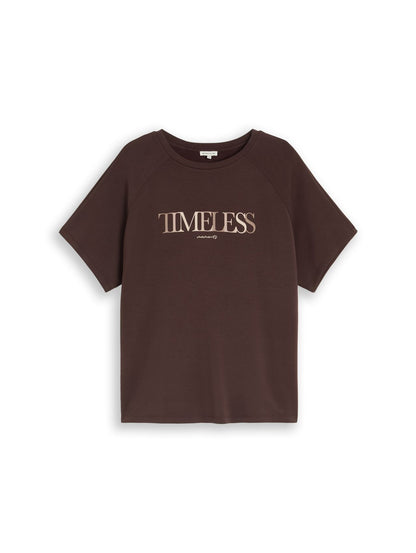 Plus Size - Scuba T-Shirt mit Schriftzug