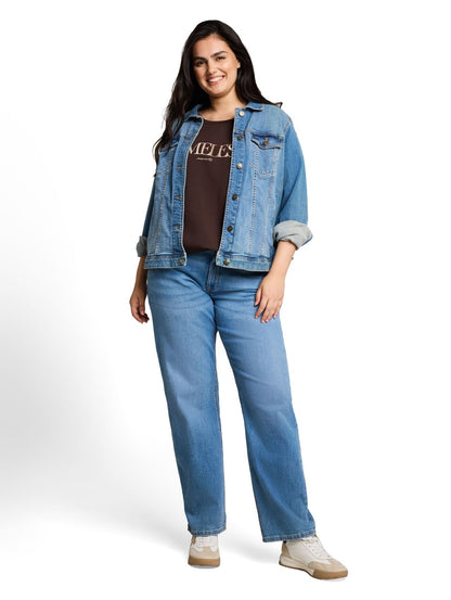 Plus Size - Scuba T-Shirt mit Schriftzug