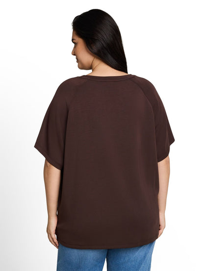 Plus Size - Scuba T-Shirt mit Schriftzug