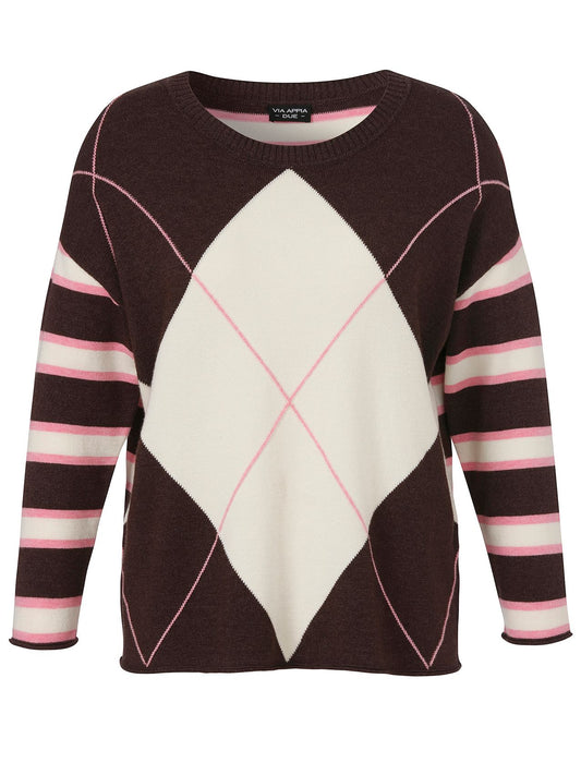 VIA APPIA Pullover Rundhals 1/1 Arm Jacquard 48