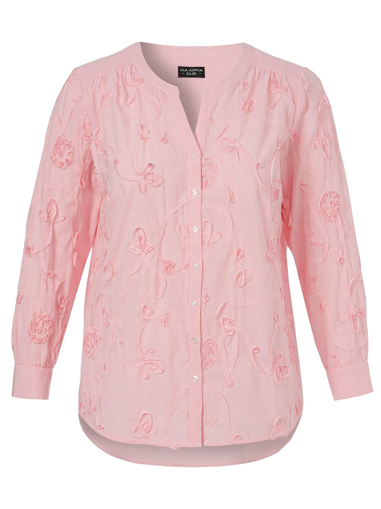 Bluse V-Ausschnitt 1/1 Arm Streifen