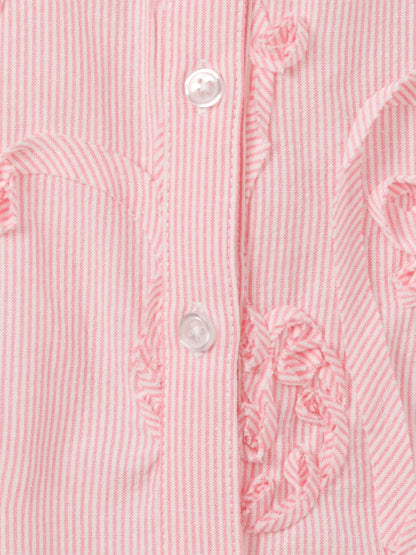 Bluse V-Ausschnitt 1/1 Arm Streifen