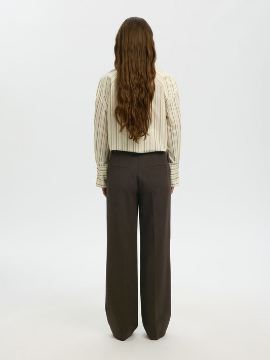 SELECTED SLWRITA MW WIDE PANT MEL NOOS