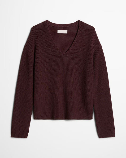 MARC O'POLO Lockerer Strickpullover mit V -Ausschnitt