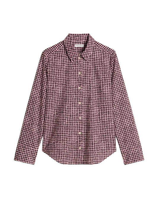 MARC O'POLO Gepunktete Bluse mit Kentkragen