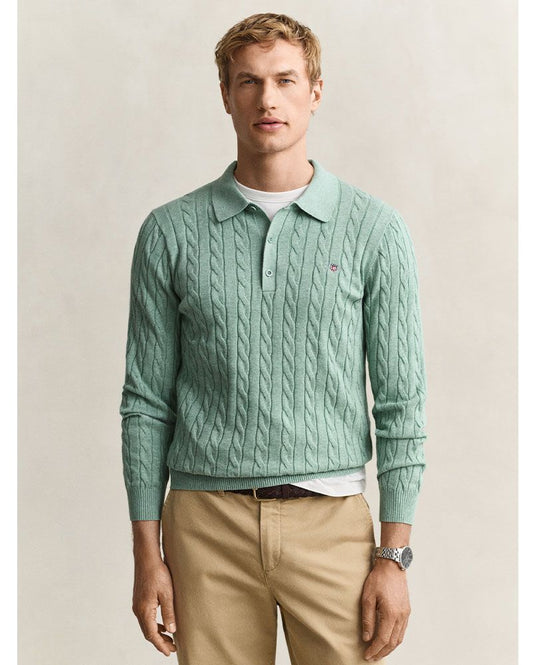 GANT Polopullover mit Zopfmuster